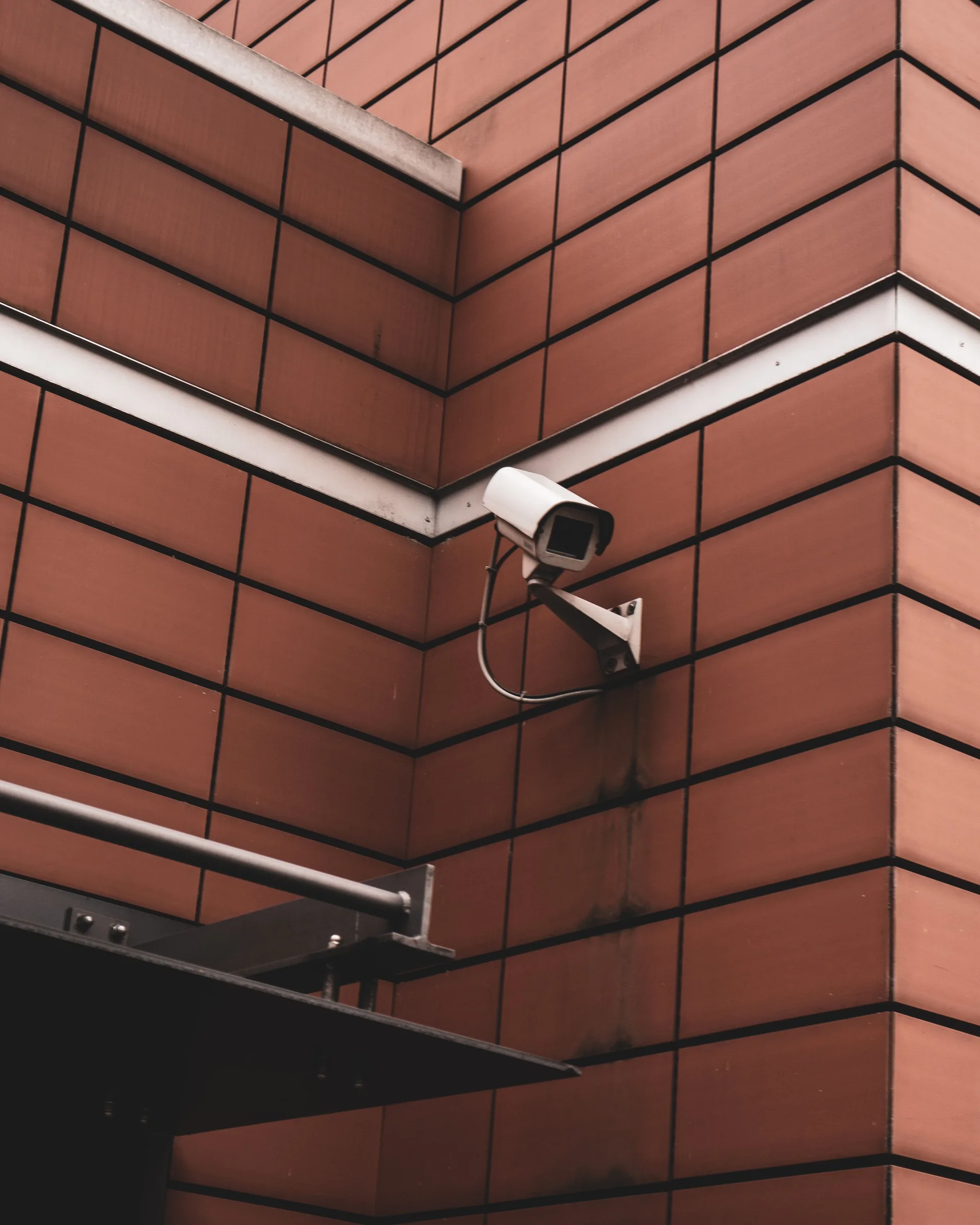 Surveillance camera overlooking a server hall