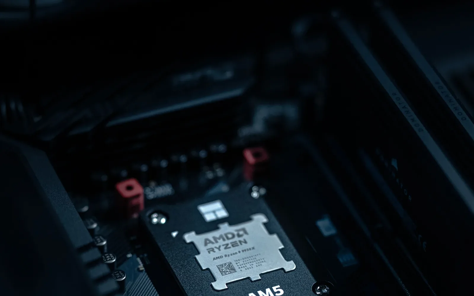 Close view of a server processor chip