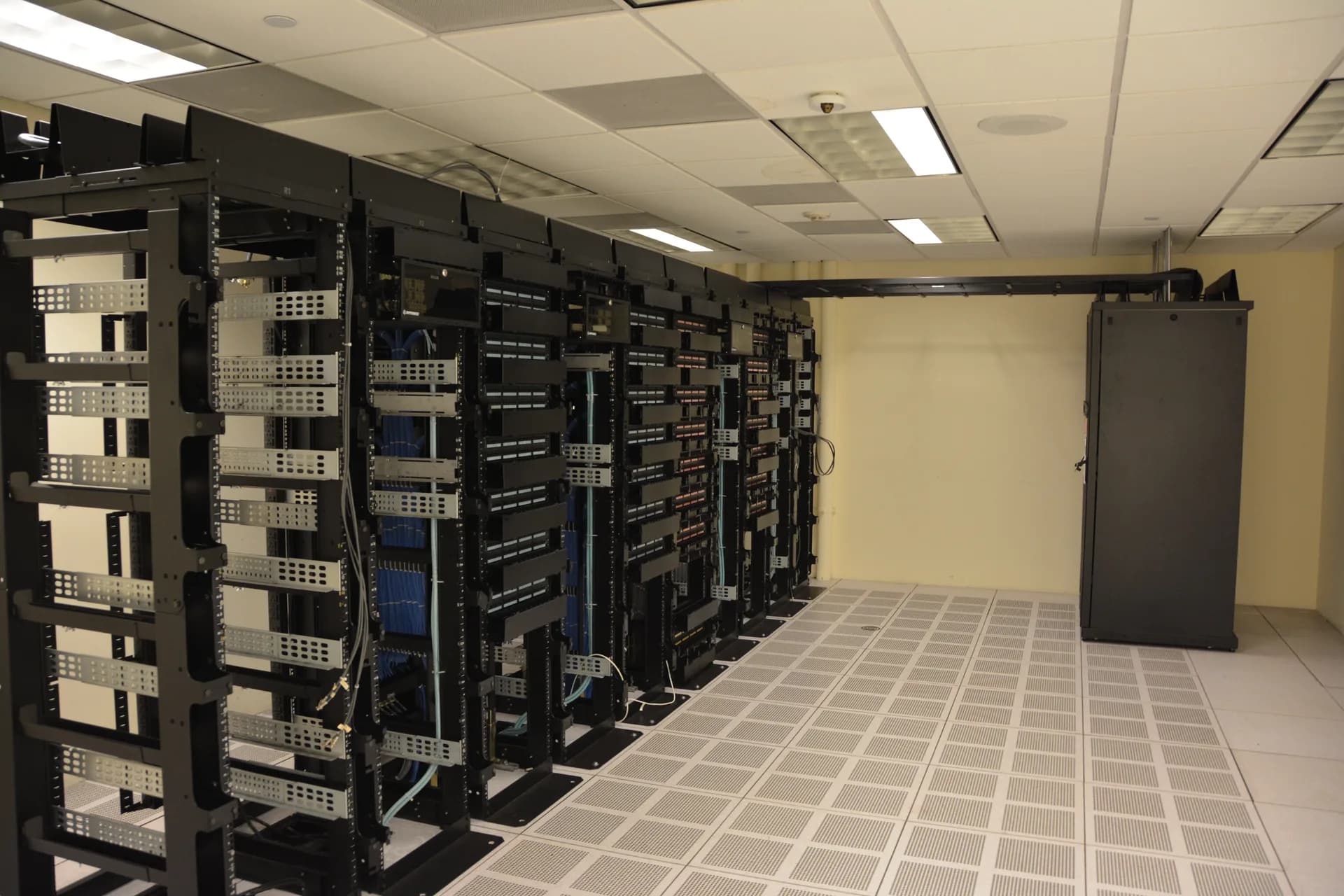 Server racks protected by clean-agent fire suppression
