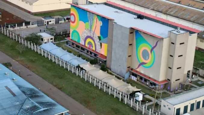 Aerial view of a data centre campus in East Africa