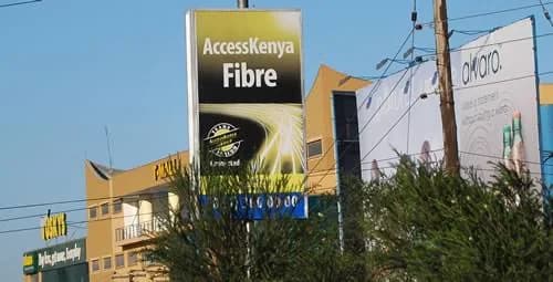 Fibre internet advertising billboard on a Nairobi street