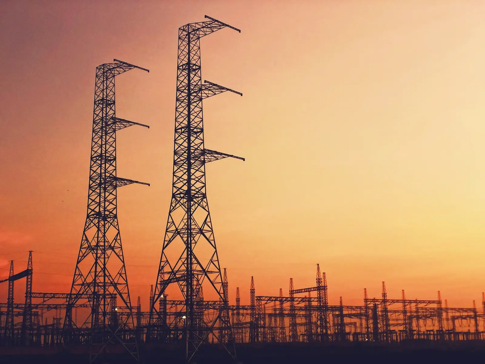 Transmission lines carrying power toward Nairobi