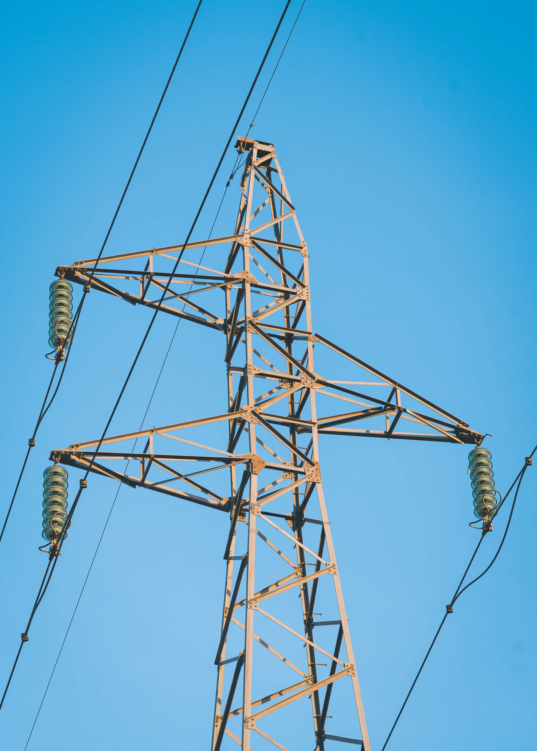 Power lines crossing Kenyan farmland