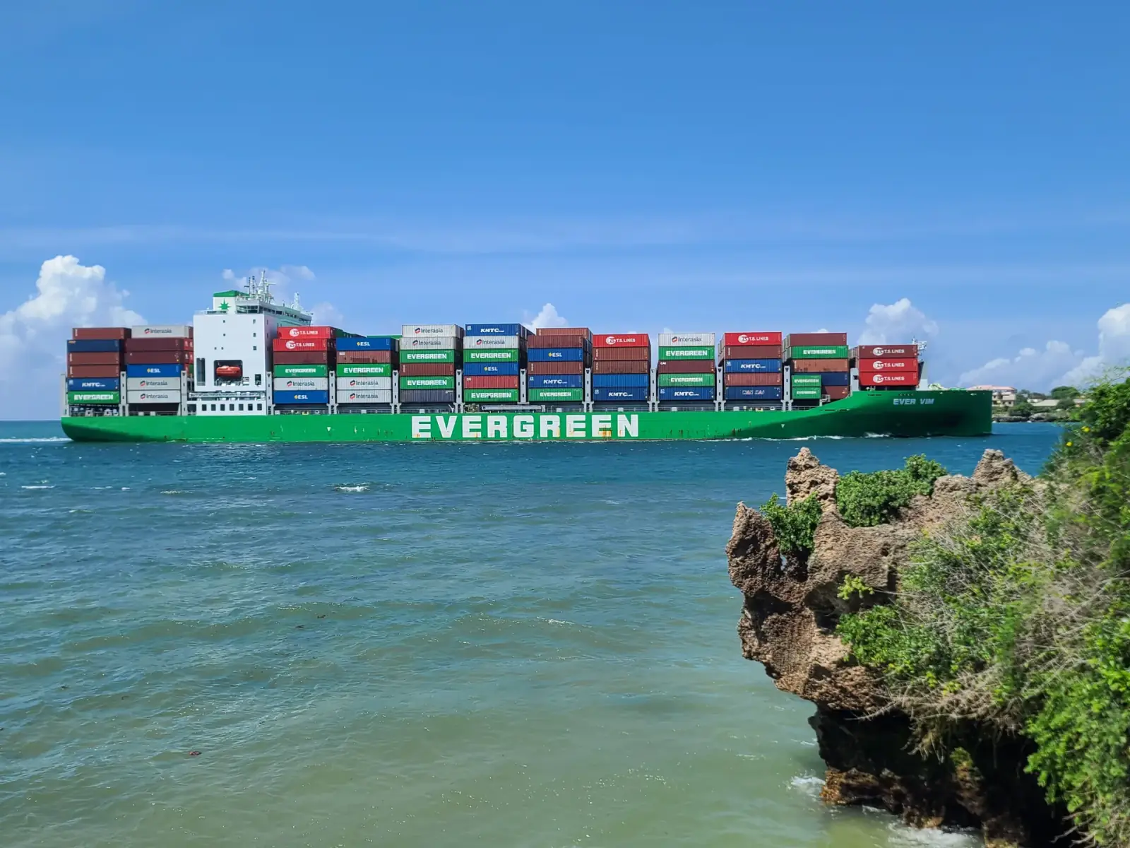 Cargo ship at the Port of Mombasa