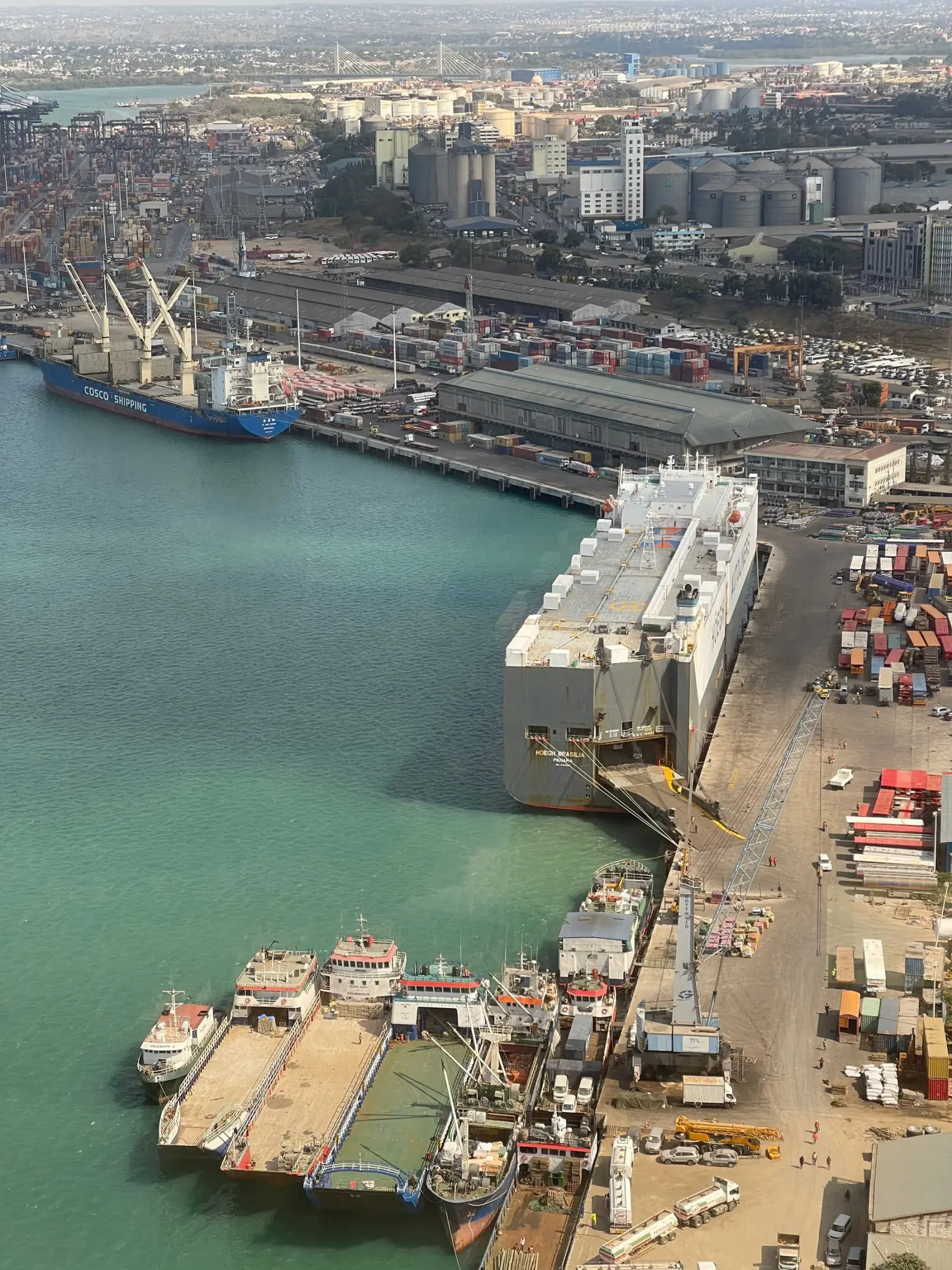 Aerial view of the Port of Mombasa