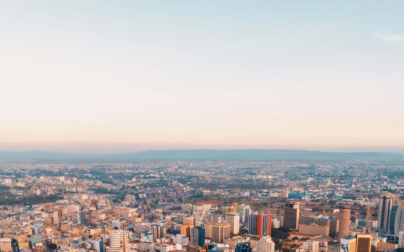 Nairobi skyline at sunset