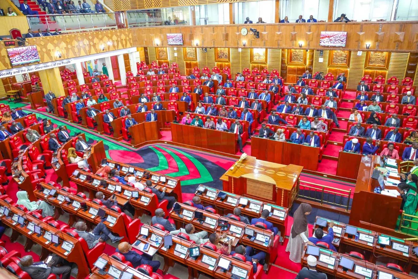 The National Assembly of Kenya in session in the chamber