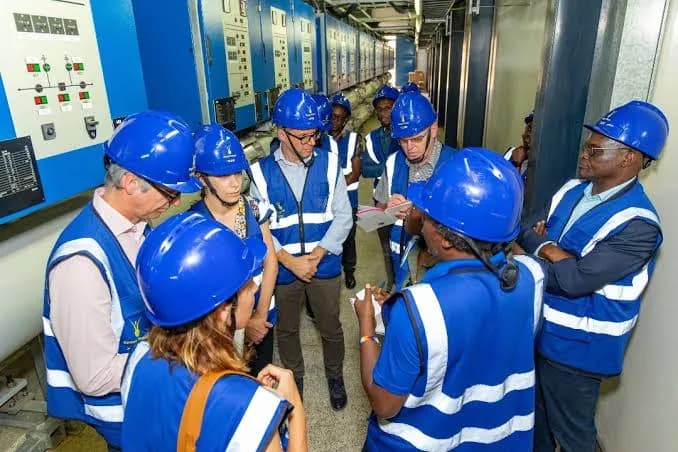 Power hall inside a Kenyan data centre during a working site visit