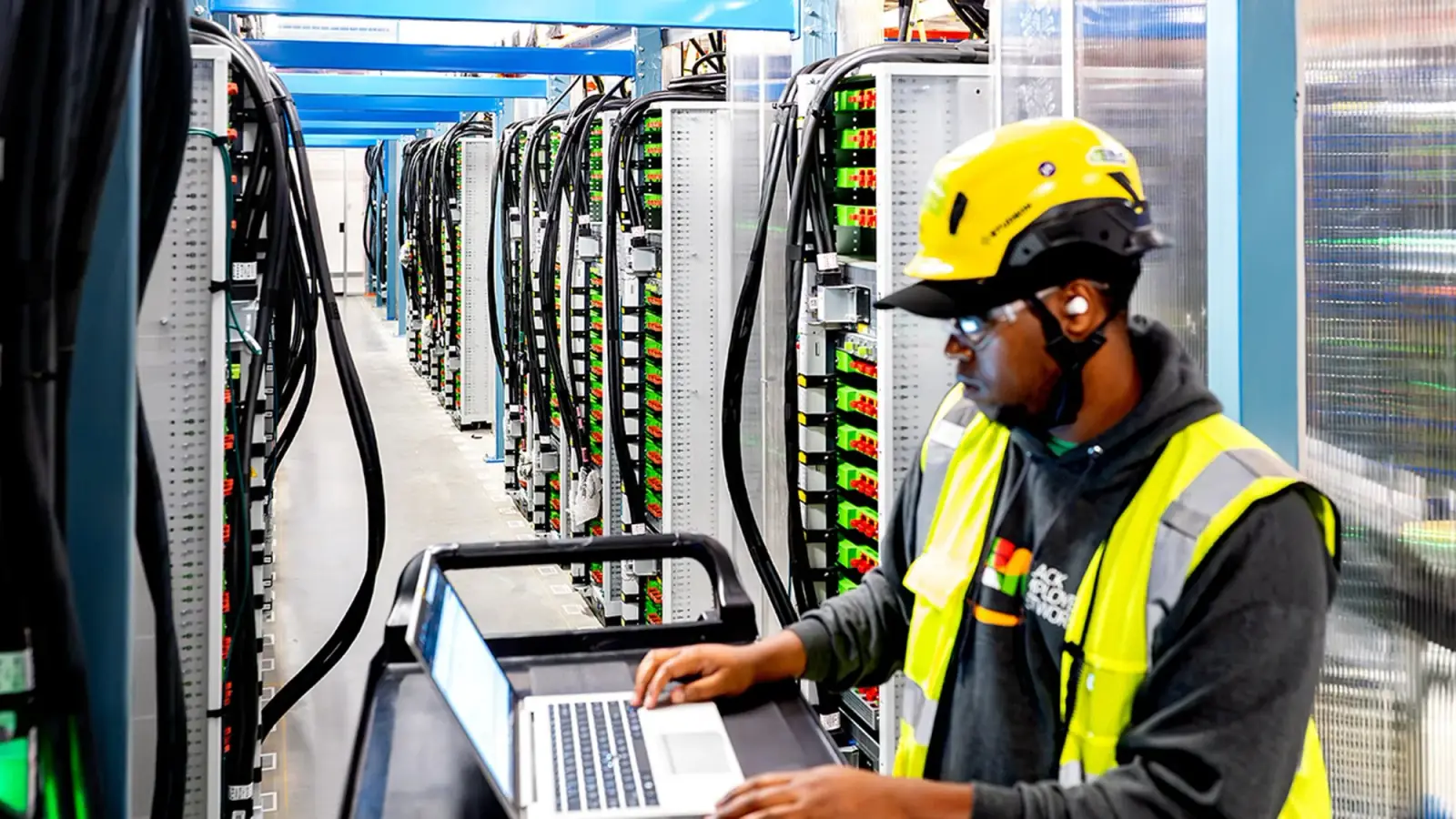 Server room power and battery infrastructure in a Kenyan data centre
